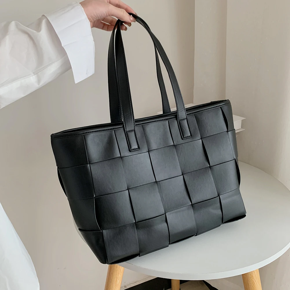 PU Leather Women Shoulder Bags Fashion Woven Lattice Large Capacity Shopping Handbags Female Casual Solid Color Top-handle Bags
PU Leather Women Shoulder Bags Fashion Woven Lattice Large Capacity Shopping Handbags Female Casual Solid Color Top-handle Bags