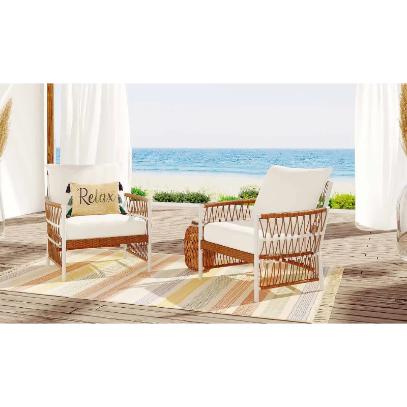 

Better Homes & Gardens Lilah 2-Pack Outdoor Wicker Lounge Chair, White