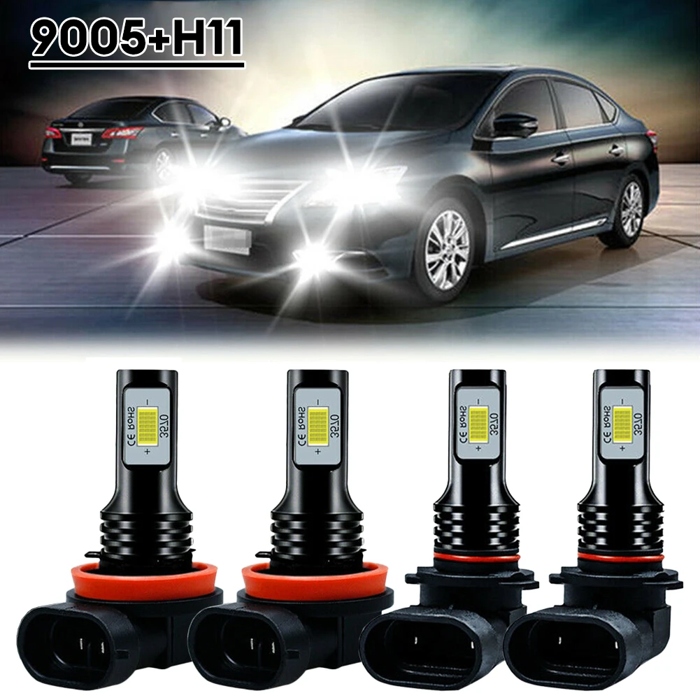 4Pcs 9005 H11 LED Car Headlight Bulbs 6500K 80W Combo LED Headlight High Low Beam Bulbs Kit White Fog Light Car Accessories
4Pcs 9005 H11 LED Car Headlight Bulbs 6500K 80W Combo LED Headlight High Low Beam Bulbs Kit White Fog Light Car Accessories