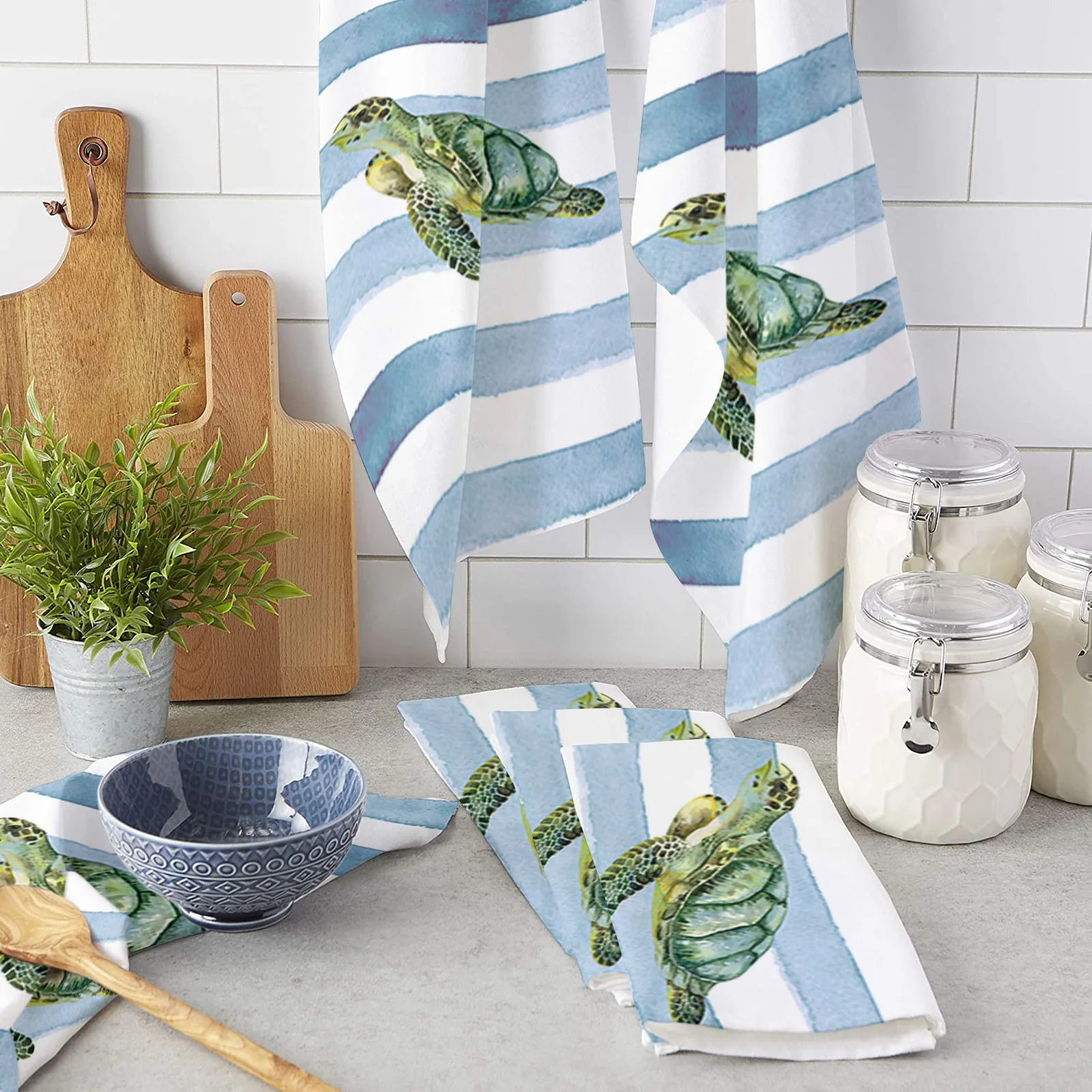 Кухонное полотенце в полоску с акварельными морскими черепашками, полотенце для рук в ванную комнату, поглощающая влагу ткань для уборки до... 
Кухонное полотенце в полоску с акварельными морскими черепашками, полотенце для рук в ванную комнату, поглощающая влагу ткань для уборки до...