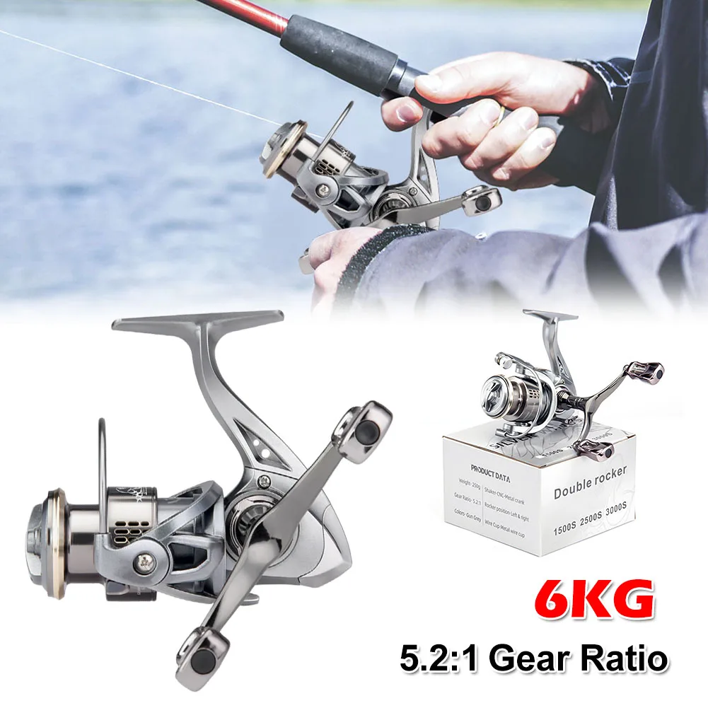 Lightweight Spinning Reel SW1500S-3000S Series 6KG Max Drag Fishing Reel 5.2:1 Speed Ratio Metal Spool Double Grip Fishing Reel
Lightweight Spinning Reel SW1500S-3000S Series 6KG Max Drag Fishing Reel 5.2:1 Speed Ratio Metal Spool Double Grip Fishing Reel