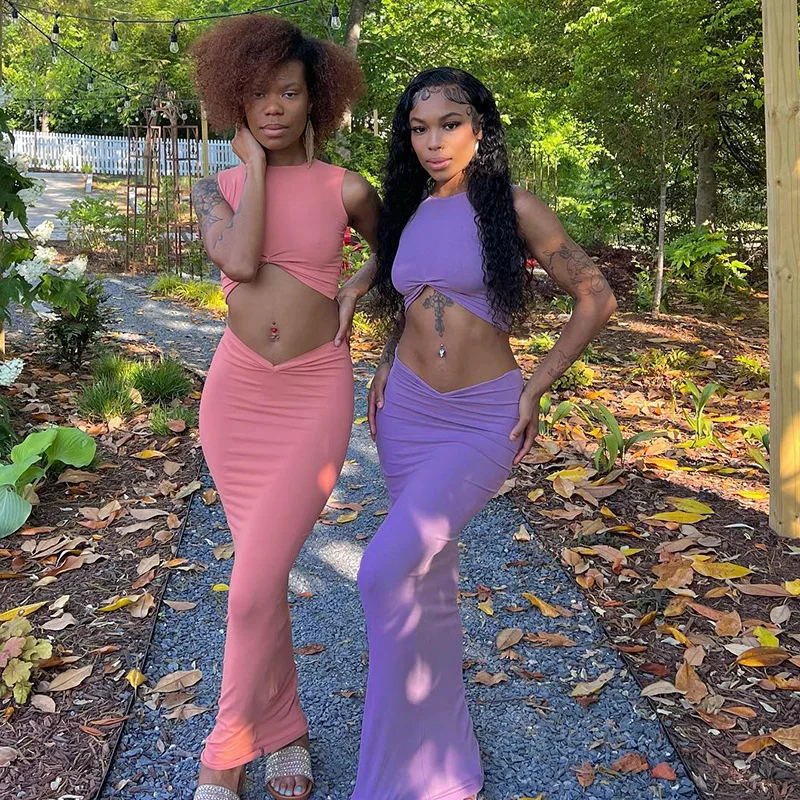Adogirl Summer Solid Two Piece Sets Club Outfits Sexy Women Sleeveless Tank Top + Long Skirt Matching Sets Streetwear Y2K 2022
Adogirl Summer Solid Two Piece Sets Club Outfits Sexy Women Sleeveless Tank Top + Long Skirt Matching Sets Streetwear Y2K 2022