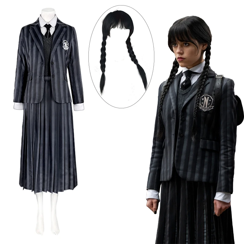 

Костюм для косплея средней школы adдамс 2022, униформа для школы Nevermore для колледжа, платья на Хэллоуин для женщин