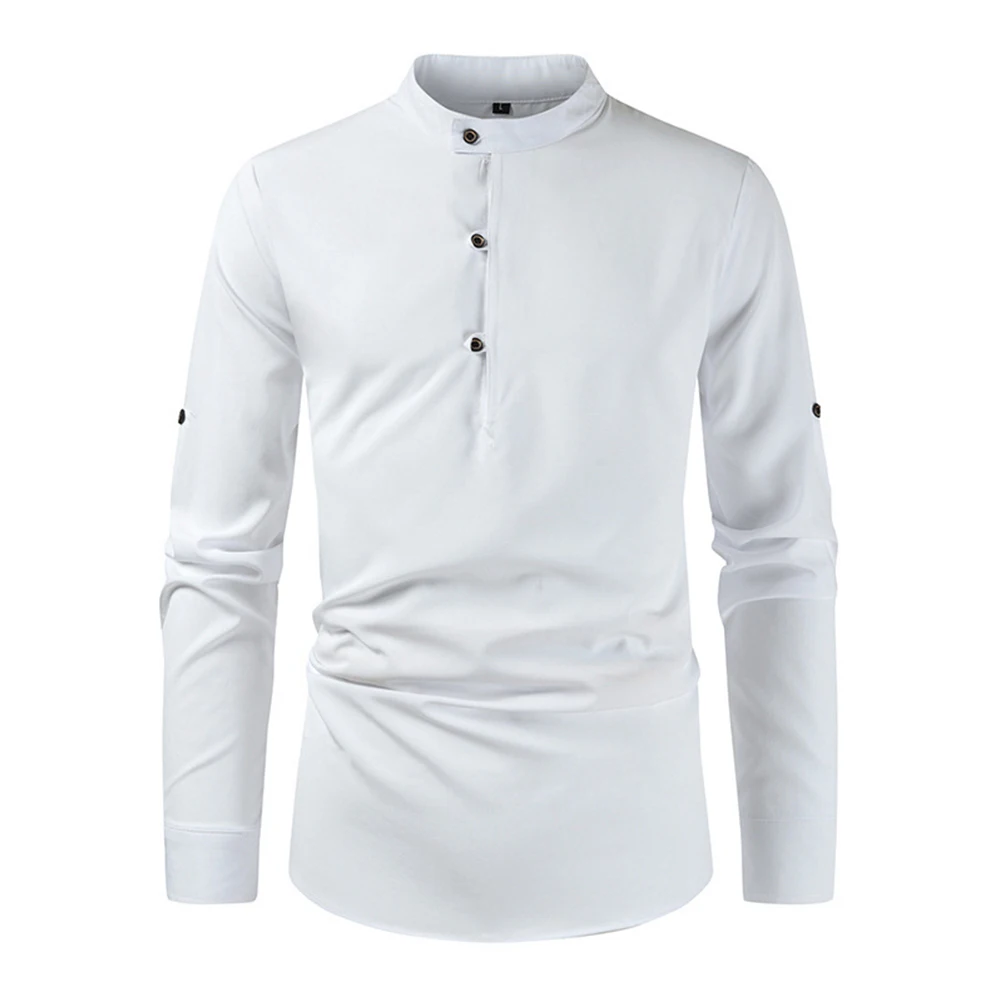 Comfortable Mens Tops Mens Shirt Solid Color Stand Collar T Shirts Breathable Button Top Comfortable Cotton Blend
Comfortable Mens Tops Mens Shirt Solid Color Stand Collar T Shirts Breathable Button Top Comfortable Cotton Blend