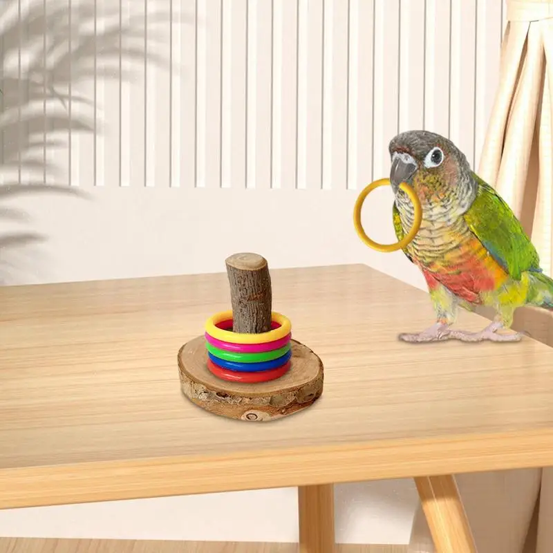 Bird Training Toys Set Wooden Block Puzzle Toys For Parrots Colorful Plastic Rings Intelligence Training Chew Toy Bird fun game
Bird Training Toys Set Wooden Block Puzzle Toys For Parrots Colorful Plastic Rings Intelligence Training Chew Toy Bird fun game