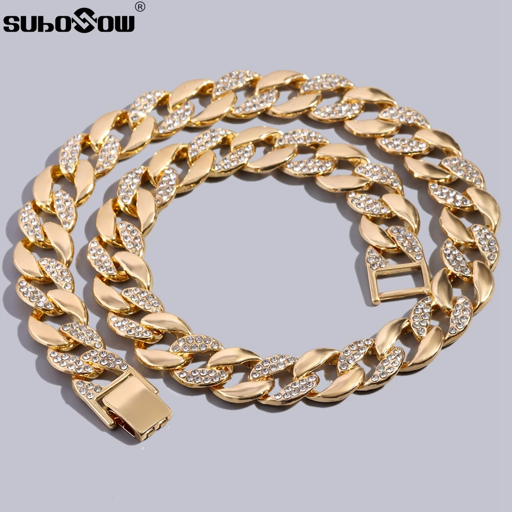 Iced Out Chain Hip Hop Miami Curb Cuban Link Chain Necklaces For Men Gold Silver Color Rhinestone Choker Rapper Necklace Jewelry
Iced Out Chain Hip Hop Miami Curb Cuban Link Chain Necklaces For Men Gold Silver Color Rhinestone Choker Rapper Necklace Jewelry