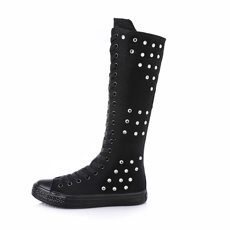 Women Fashion Sports High Boots Classic Canvas Knee-length Rhinestones Retro Wild Street Outdoor Daily Casual Shoes KC231
Women Fashion Sports High Boots Classic Canvas Knee-length Rhinestones Retro Wild Street Outdoor Daily Casual Shoes KC231