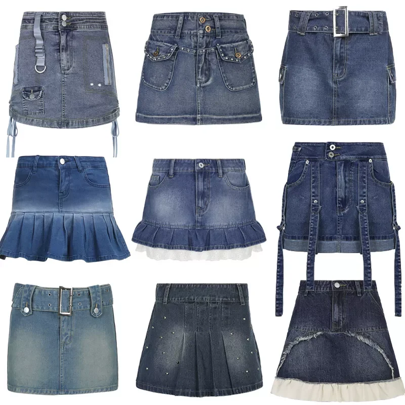 Kawaii Denim Pleated Skirt Y2K Prepply Vintage High Waist Ruffles Jeans Mini Skirt E-girl Harajuku Grunge Punk Streetwear
Kawaii Denim Pleated Skirt Y2K Prepply Vintage High Waist Ruffles Jeans Mini Skirt E-girl Harajuku Grunge Punk Streetwear