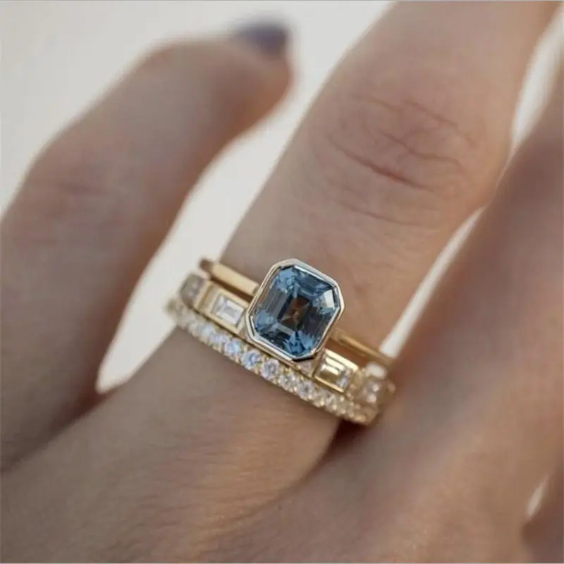 3pcs Acid Blue Crystal Rings for Women Fashion Yellow Gold Color Wedding Women's Ring Luxury Brand Jewelry Gifts Accessories
3pcs Acid Blue Crystal Rings for Women Fashion Yellow Gold Color Wedding Women's Ring Luxury Brand Jewelry Gifts Accessories