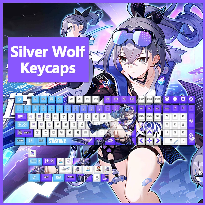 DIY Honkai Star Rail Silver Wolf PBT Keyboard keyCaps For Mechanical Keyboard Key Cap Suit Button
DIY Honkai Star Rail Silver Wolf PBT Keyboard keyCaps For Mechanical Keyboard Key Cap Suit Button