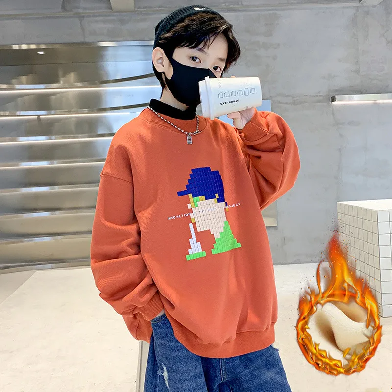 Boys Sweatshirts Autumn Winter New Thick Cotton Tops Warm Lining Children Casual Pullover Teen Kids Clothes 5 7 9 11 13 14 Years
Boys Sweatshirts Autumn Winter New Thick Cotton Tops Warm Lining Children Casual Pullover Teen Kids Clothes 5 7 9 11 13 14 Years