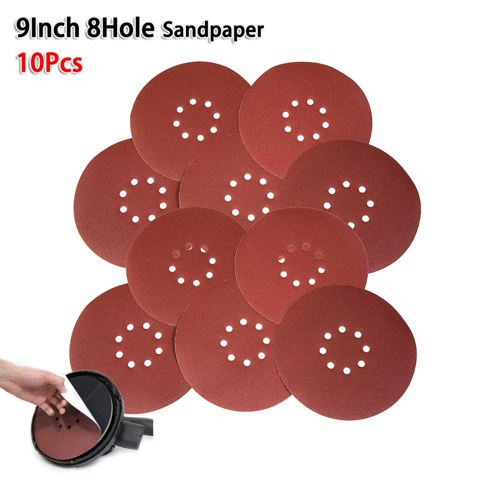 10Pcs 9 Inch 217mm Round Sandpaper 8 Hole Sanding Disc 60-240 Grit Hook & Loop Wood Metal Wall Polishing Grinding Abrasive Tool
10Pcs 9 Inch 217mm Round Sandpaper 8 Hole Sanding Disc 60-240 Grit Hook & Loop Wood Metal Wall Polishing Grinding Abrasive Tool