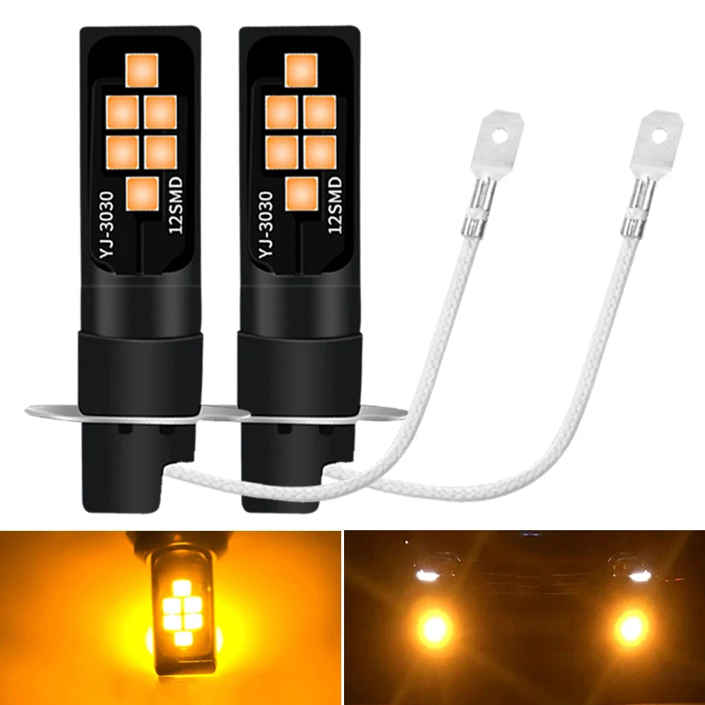 2pcs Car Highlight Fog Light H3 3030 12SMD Decoding LED Anti-fog Light Always On Yellow 3000K Ice Blue 10000K Car Fog Light
2pcs Car Highlight Fog Light H3 3030 12SMD Decoding LED Anti-fog Light Always On Yellow 3000K Ice Blue 10000K Car Fog Light