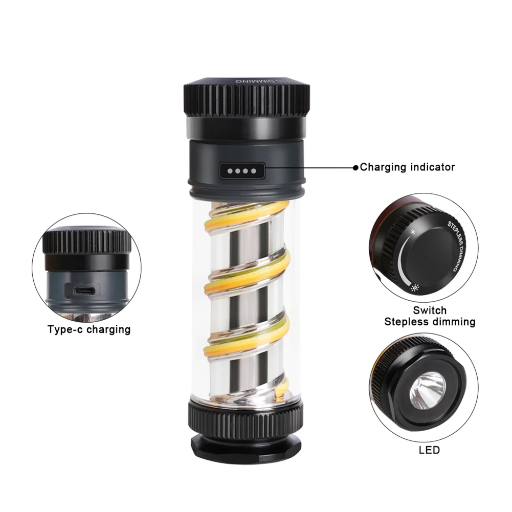 XPG Camping Flashlight Portable COB Camping Atmosphere Lamp IPX4 Waterproof Stepless Dimming for Outdoor Travel Hiking Emergency
XPG Camping Flashlight Portable COB Camping Atmosphere Lamp IPX4 Waterproof Stepless Dimming for Outdoor Travel Hiking Emergency