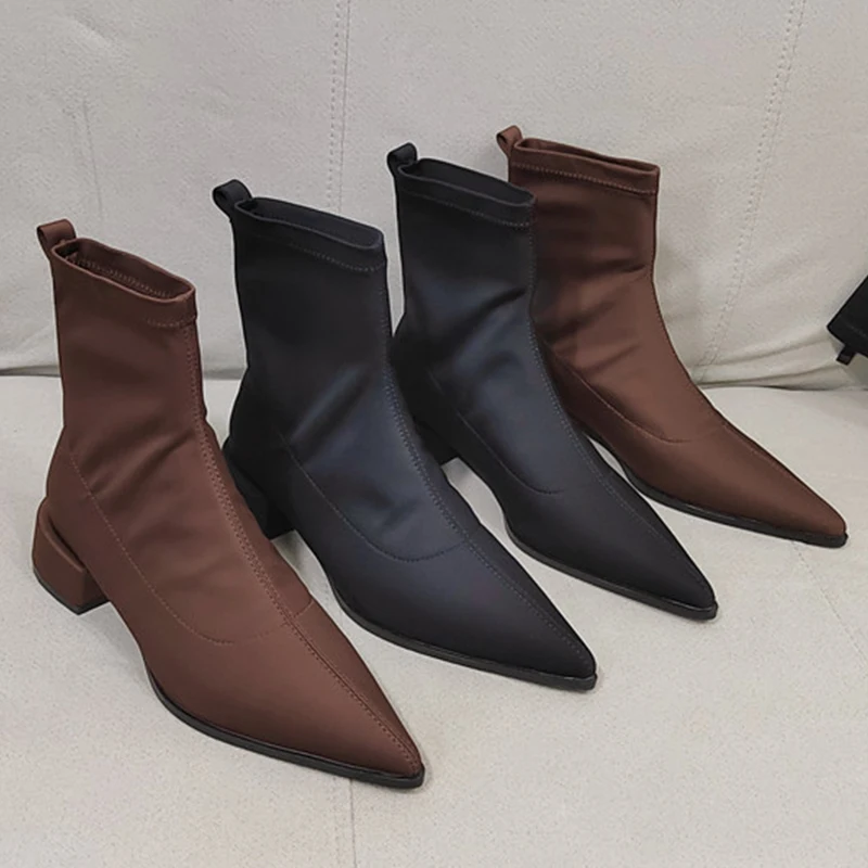 Ankle Boots For Women Korean Style Ladies Short Modern Booties Female Shoes Casual Outside Fashion Pointed Toe Autumn Low Heel
Ankle Boots For Women Korean Style Ladies Short Modern Booties Female Shoes Casual Outside Fashion Pointed Toe Autumn Low Heel