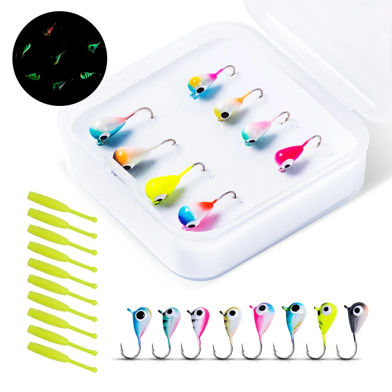 Goture 18pcs/set Winter Ice Fishing Lure Luminous Tungsten Jigs Artificial Soft Lure Fishing Tackle Box for Bass Perch Crappie
Goture 18pcs/set Winter Ice Fishing Lure Luminous Tungsten Jigs Artificial Soft Lure Fishing Tackle Box for Bass Perch Crappie