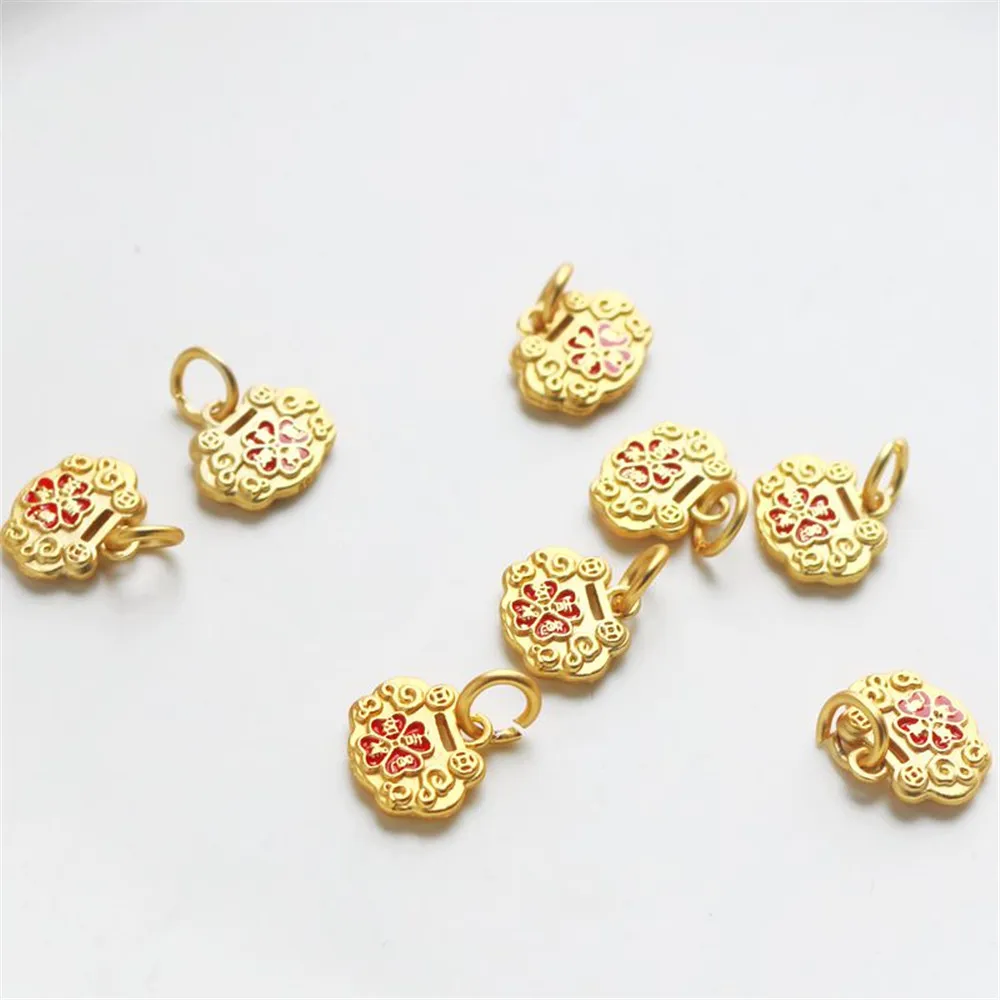 18K dumb gold frosted oil dripping Ruyi auspicious pendant DIY Handmade Bracelet Necklace Earrings tag accessories
18K dumb gold frosted oil dripping Ruyi auspicious pendant DIY Handmade Bracelet Necklace Earrings tag accessories