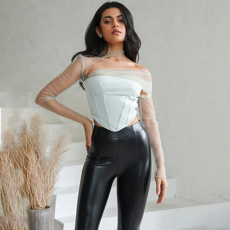 MARCELO Summer fashion hot selling new style temperament sexy perspective mesh patchwork bra women's top
MARCELO Summer fashion hot selling new style temperament sexy perspective mesh patchwork bra women's top