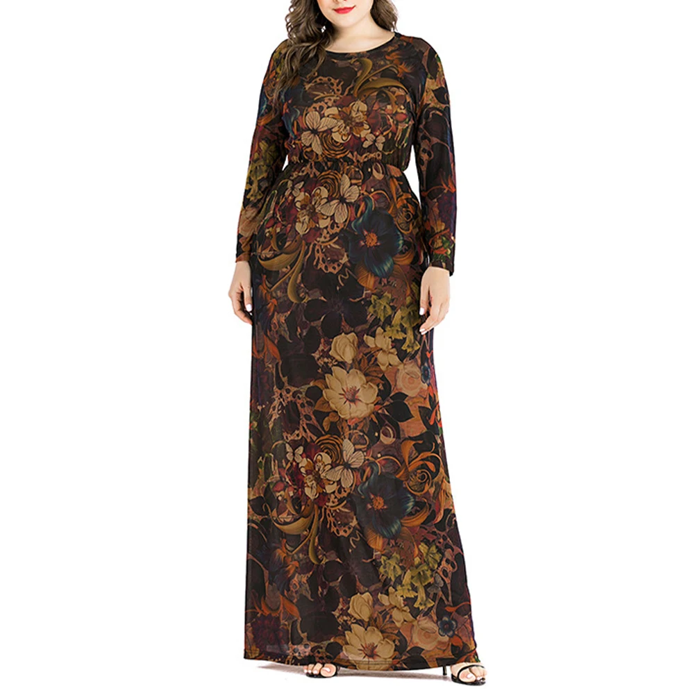 5XL Plus Size Maxi Dress Womens Long Sleeve O-Neck Floral Print Islamic Clothing Muslim Ladies Dress Turkey Robe A30
5XL Plus Size Maxi Dress Womens Long Sleeve O-Neck Floral Print Islamic Clothing Muslim Ladies Dress Turkey Robe A30
