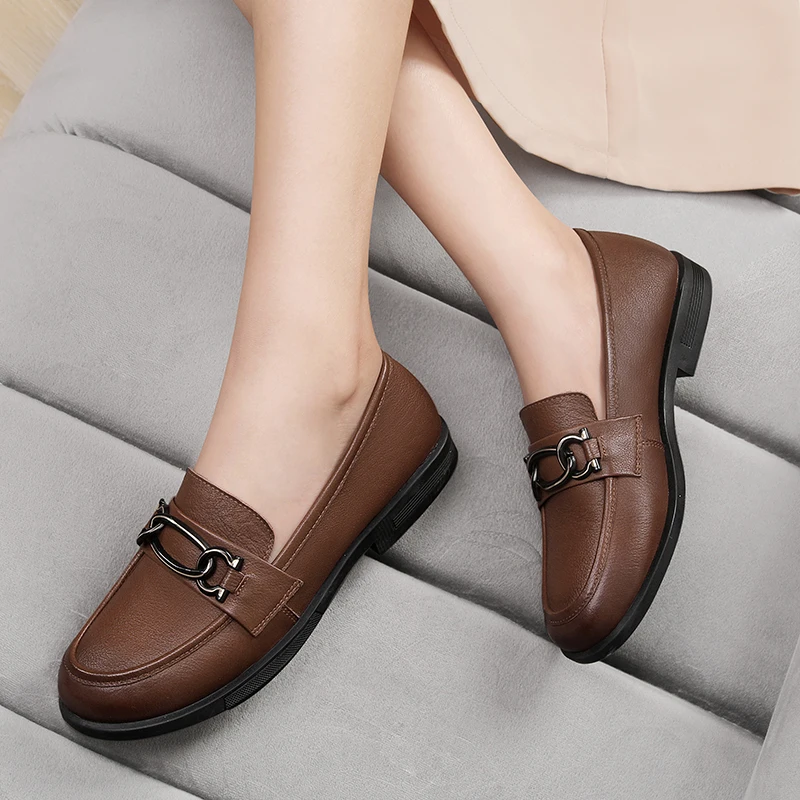 Black Leather Spring Shoes For Women Slip-on Daily High Quality Female Casual Loafers Shoe Oxford Flats Women Moccasins
Black Leather Spring Shoes For Women Slip-on Daily High Quality Female Casual Loafers Shoe Oxford Flats Women Moccasins
