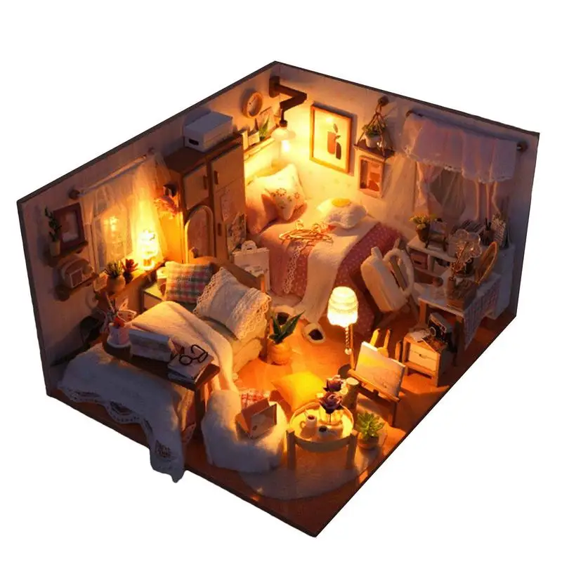 Dollhouse Miniature DIY Kit Wood Dollhouse Kit Reusable Mini Dollhouse Toys With Dust Proof Cover And Furniture For Kids Boys
Dollhouse Miniature DIY Kit Wood Dollhouse Kit Reusable Mini Dollhouse Toys With Dust Proof Cover And Furniture For Kids Boys