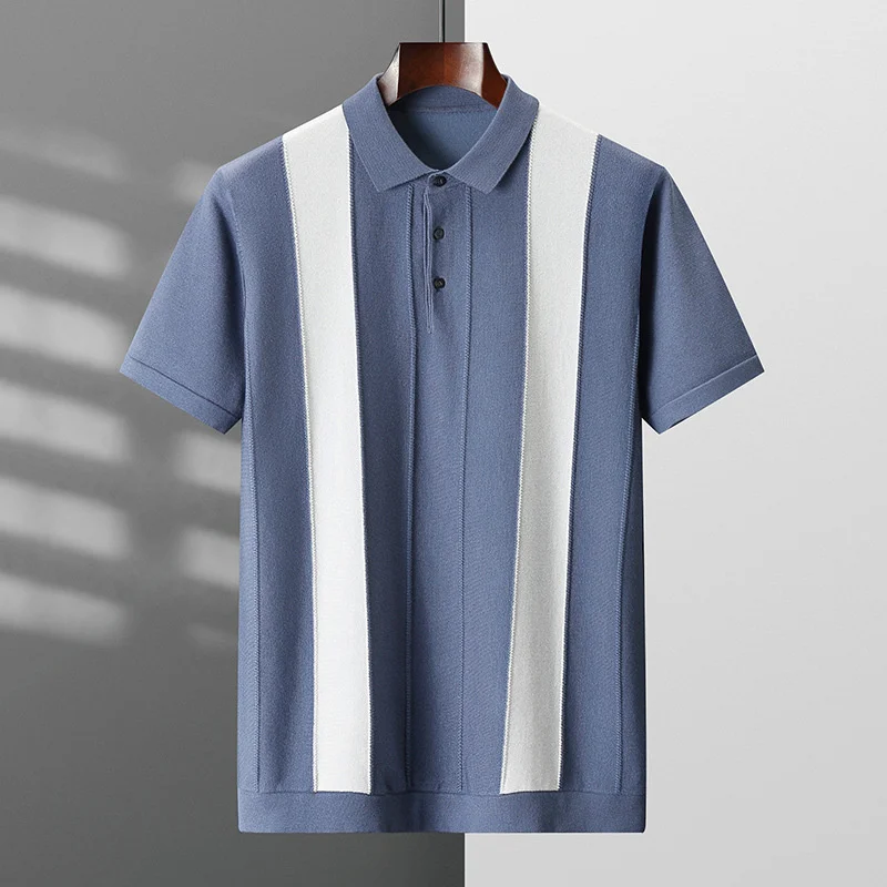 Luxury Light Color Matching Short Sleeve Striped Polo Men Summer Slim Men Business Knitting Lapel Polo Top Playera Polo Hombre
Luxury Light Color Matching Short Sleeve Striped Polo Men Summer Slim Men Business Knitting Lapel Polo Top Playera Polo Hombre