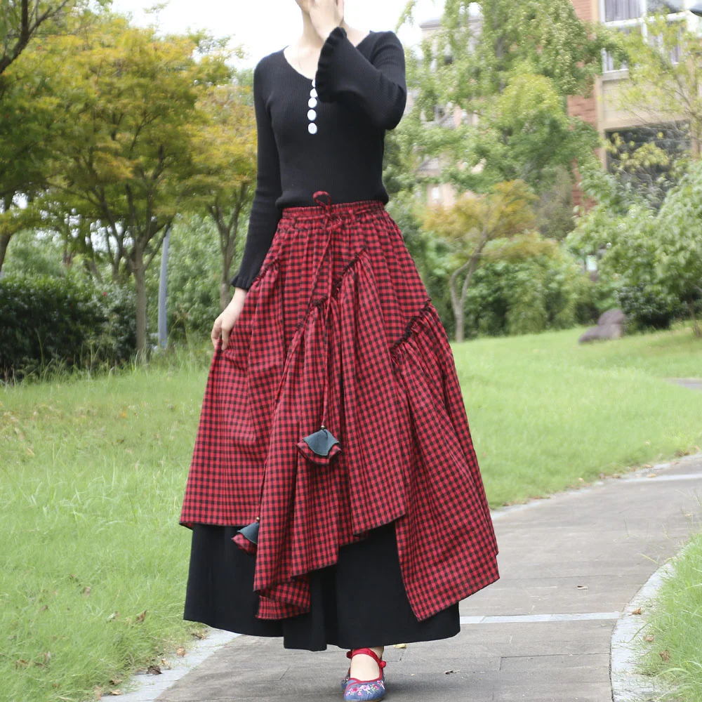 Free Shipping New Long Maxi A-line Elastic Waist Women Autumn Cotton Linen Chinese Style S-2XL Plaid Irregular Skirts
Free Shipping New Long Maxi A-line Elastic Waist Women Autumn Cotton Linen Chinese Style S-2XL Plaid Irregular Skirts