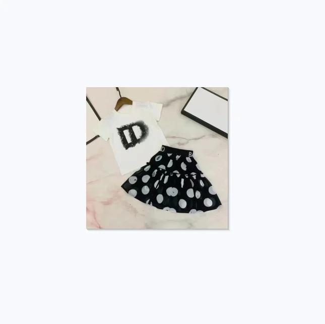 2022 summer Style White T shirt + Black Dot Skirt For Elegant girls clothing set outwear . 
2022 summer Style White T shirt + Black Dot Skirt For Elegant girls clothing set outwear .
