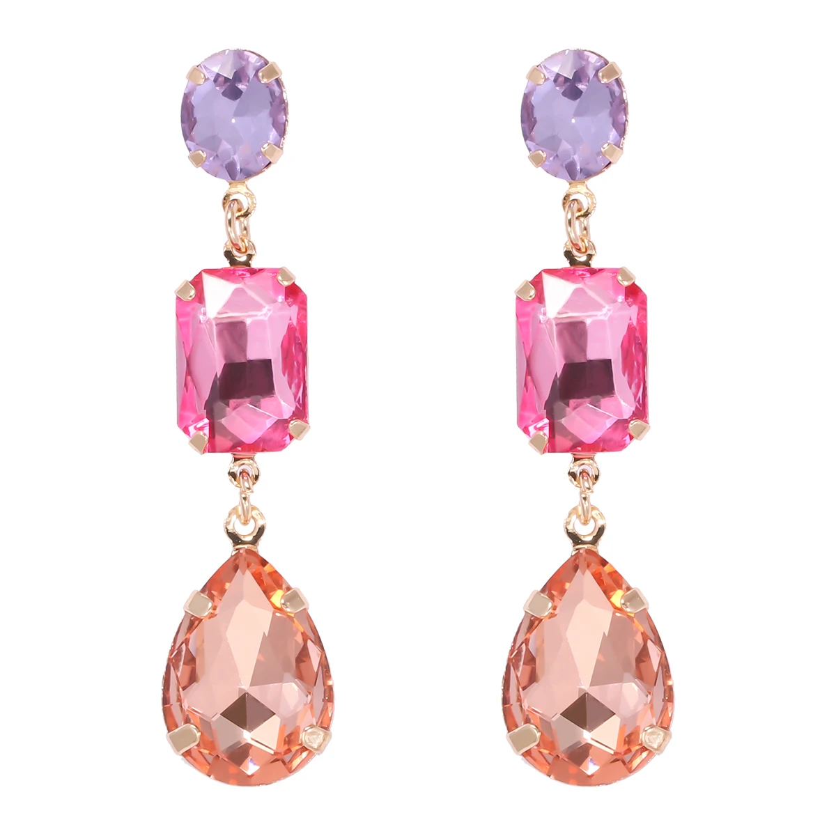 Fashion Pink Crystal Water Drop Geometric Dangle Earrings Luxury Rhinestone Pendant High-quality Wedding Party Jewelry for Women
Fashion Pink Crystal Water Drop Geometric Dangle Earrings Luxury Rhinestone Pendant High-quality Wedding Party Jewelry for Women