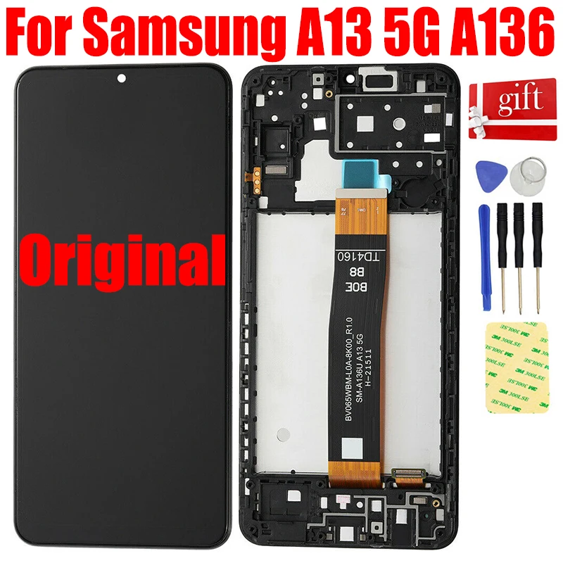 Original LCD For Samsung Galaxy A13 5G A136 A136B A136U LCD Display Panel Pantalla with Touch Screen Digitizer Assembly Frame
Original LCD For Samsung Galaxy A13 5G A136 A136B A136U LCD Display Panel Pantalla with Touch Screen Digitizer Assembly Frame