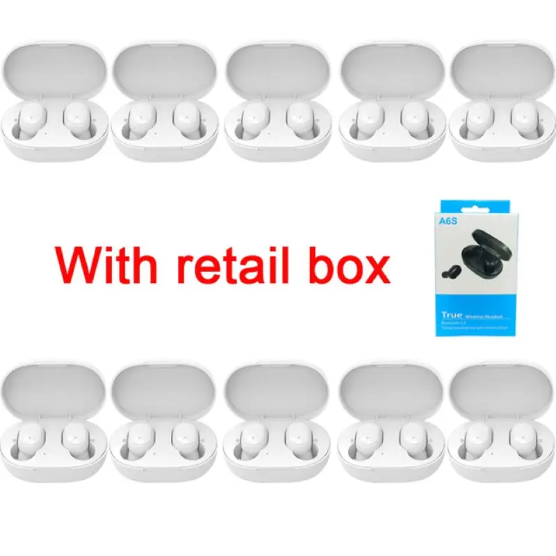 Беспроводные наушники A6S TWS с Bluetooth 5,0, спортивные Hi-Fi стереонаушники для Xiaomi, Huawei, iPhone, игровые наушники с коробкой, 20 шт./партия 
Беспроводные наушники A6S TWS с Bluetooth 5,0, спортивные Hi-Fi стереонаушники для Xiaomi, Huawei, iPhone, игровые наушники с коробкой, 20 шт./партия