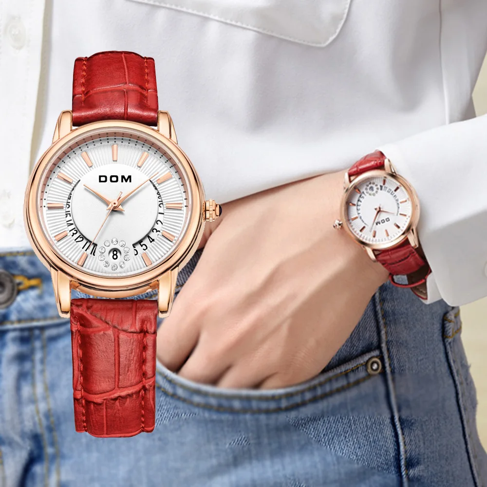 DOM Fashion Ladies Casual Watches Luxury Brand Leather Strap clock hours Women Quartz-Watch Flowers Female Wristwatch G-1698
DOM Fashion Ladies Casual Watches Luxury Brand Leather Strap clock hours Women Quartz-Watch Flowers Female Wristwatch G-1698