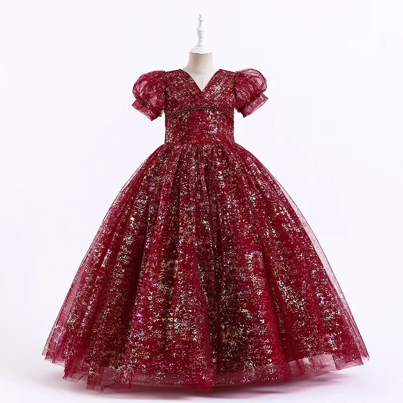 New Fashion Girls Dress Children's Long Wedding Dress Puffy Mesh Princess Bubble Sleeve Girls Birthday Party Dress
New Fashion Girls Dress Children's Long Wedding Dress Puffy Mesh Princess Bubble Sleeve Girls Birthday Party Dress