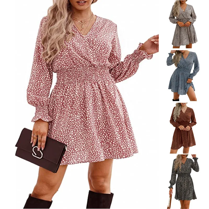 2023 Spring Sexy V Neck Women's Mini Dress Fashion Leopard Print Casual Loose Solid Flare Sleeve Elegant Ladies Holidays Dresses
2023 Spring Sexy V Neck Women's Mini Dress Fashion Leopard Print Casual Loose Solid Flare Sleeve Elegant Ladies Holidays Dresses