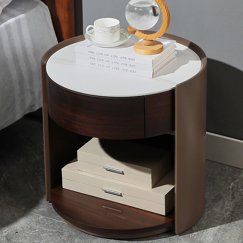 Nightstand bedroom round design rock board simple modern light luxury bedside small cabinet personality storage cabinet package
Nightstand bedroom round design rock board simple modern light luxury bedside small cabinet personality storage cabinet package