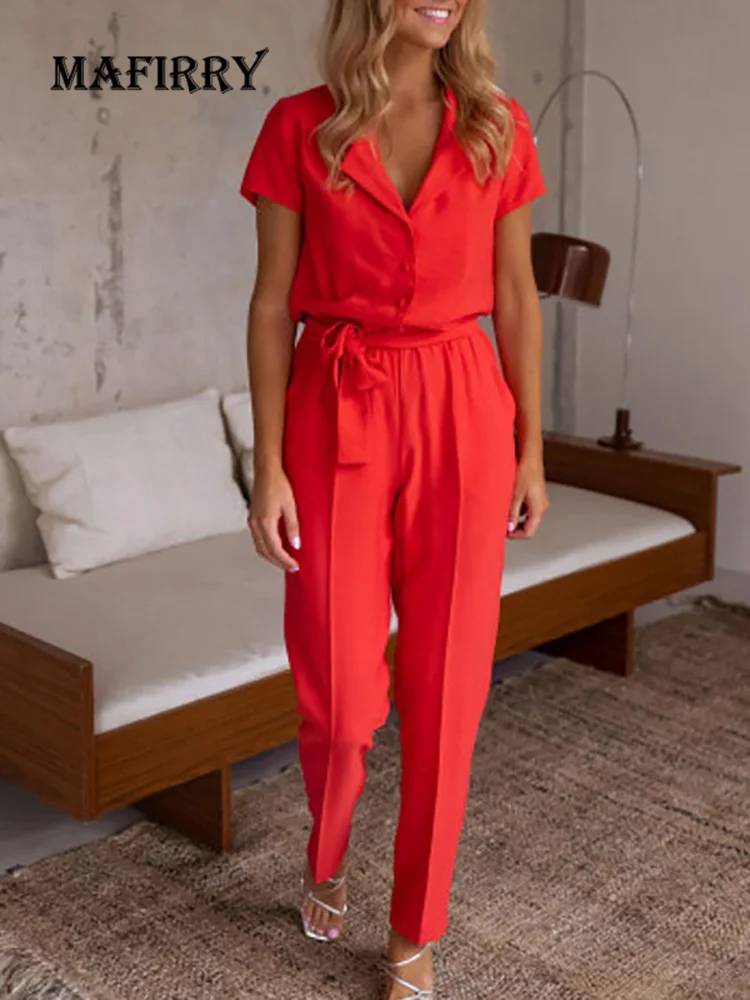 2022 New Women Summer Short Sleeve Solid Bodysuits Holiday Loungewear Cardigan Top Straight Lace-Up Ladies Jumpsuits Streetwear
2022 New Women Summer Short Sleeve Solid Bodysuits Holiday Loungewear Cardigan Top Straight Lace-Up Ladies Jumpsuits Streetwear