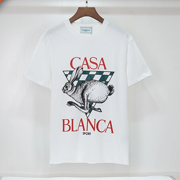 

CASABLANCA Cotton Tee O-Neck Oversize High Quality Arrival Casa T Shirt NEW 2024 Short Sleeve Men Women 1:1 Tag