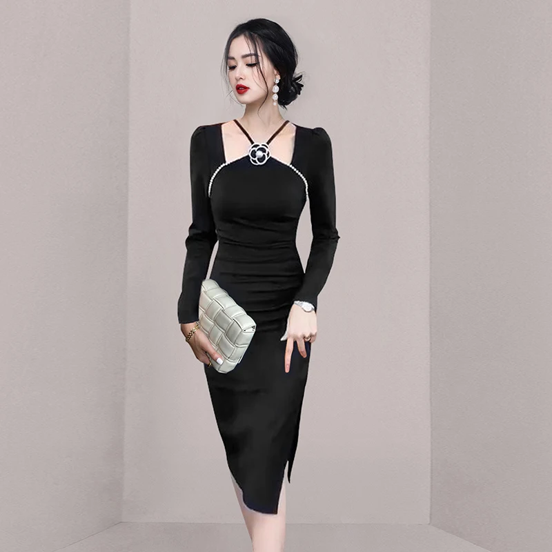 Elegant Autumn Orange Halter Collar Sheath Dress Fashion Chic Women 3D Floral Beading Long Sleeve Bodycon Split Party Club Dress
Elegant Autumn Orange Halter Collar Sheath Dress Fashion Chic Women 3D Floral Beading Long Sleeve Bodycon Split Party Club Dress