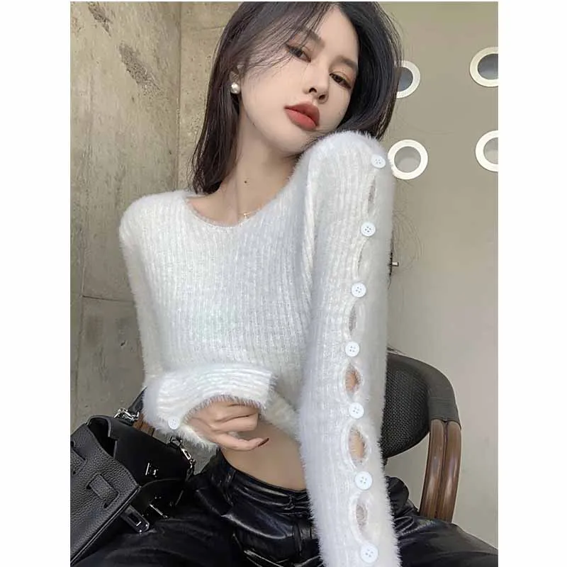 2022 Winter for Women Korean Style Retro Warm Soft Cashmere Sweater Hollow Out Sleeved Slim Sweater Pullover Tops
2022 Winter for Women Korean Style Retro Warm Soft Cashmere Sweater Hollow Out Sleeved Slim Sweater Pullover Tops