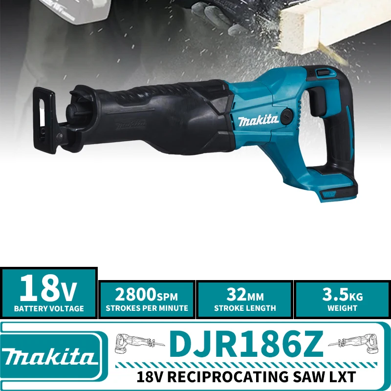 Makita DJR186Z Cordless Reciprocating Saw LXT 18V Decoration Team Lithium Power Tools Metal Wood Cutting 2800SPM
Makita DJR186Z Cordless Reciprocating Saw LXT 18V Decoration Team Lithium Power Tools Metal Wood Cutting 2800SPM