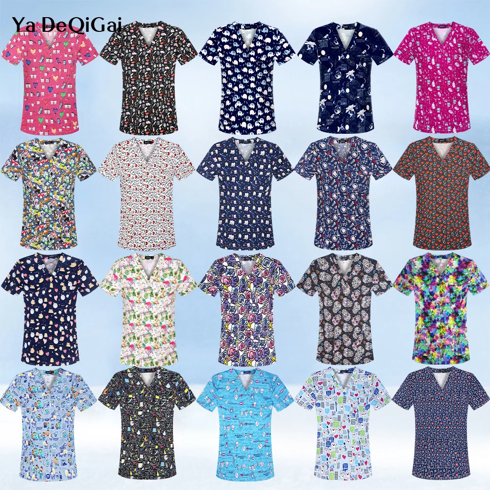 Униформа медсестры с принтом, медицинская Униформа с коротким рукавом и карманом, повседневная женская футболка, топ для ухода, медицинская униформа для женщин
Униформа медсестры с принтом, медицинская Униформа с коротким рукавом и карманом, повседневная женская футболка, топ для ухода, медицинская униформа для женщин