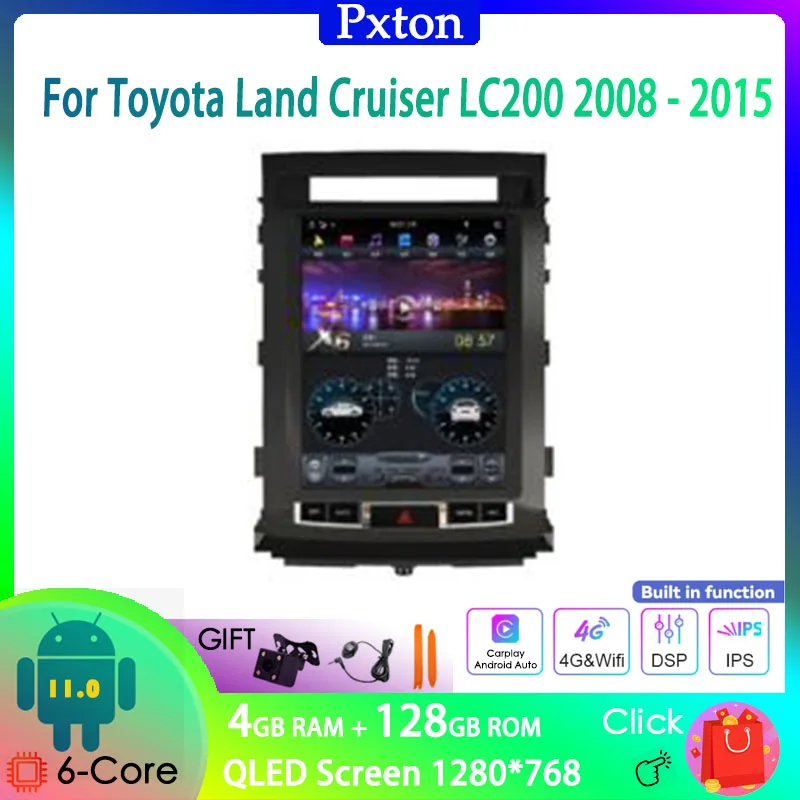 Pxton Tesla Screen Android Car Radio Stereo Multimedia Player For Toyota Land Cruiser LC200 2008 - 2015 Carplay Auto 6G+128
Pxton Tesla Screen Android Car Radio Stereo Multimedia Player For Toyota Land Cruiser LC200 2008 - 2015 Carplay Auto 6G+128