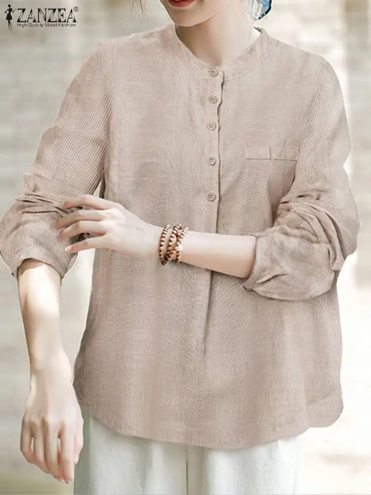 ZANZEA Elegant Women Tops Autumn Vintage Long Sleeve Striped Blouse Fashion Loose Holiday Work Shirt Female Buttons Blusas Tunic
ZANZEA Elegant Women Tops Autumn Vintage Long Sleeve Striped Blouse Fashion Loose Holiday Work Shirt Female Buttons Blusas Tunic