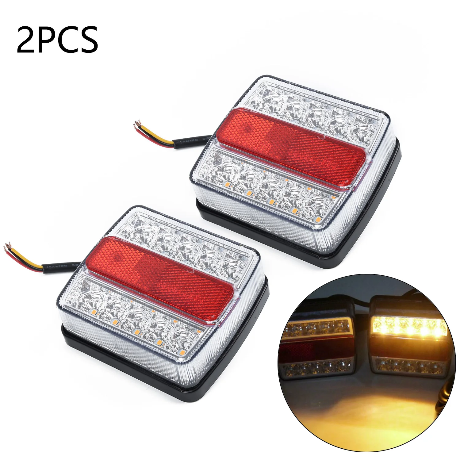 2x Rear LED Submersible Trailer Tail Lights Kit Boat Marker Truck Waterproof Universal 12V 15 LED Campers Trailer Taillights
2x Rear LED Submersible Trailer Tail Lights Kit Boat Marker Truck Waterproof Universal 12V 15 LED Campers Trailer Taillights
