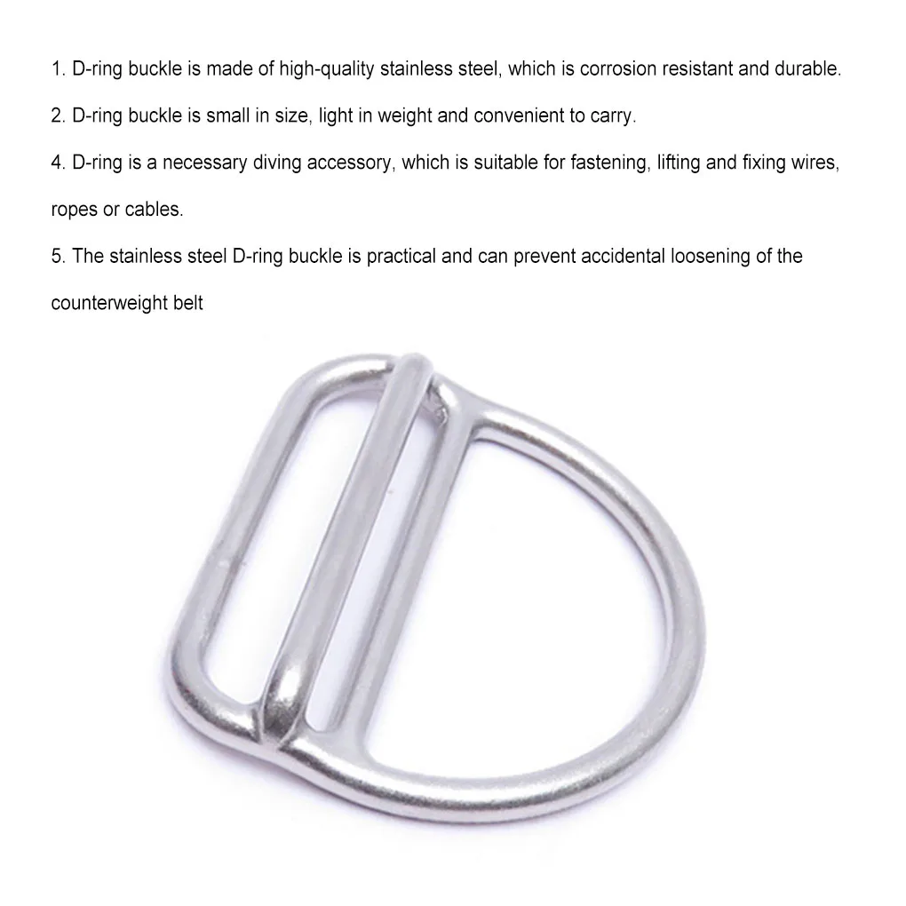 

D-образное кольцо для дайвинга с пряжкой и ремнем стабилизатор клипса для подводного плавания из нержавеющей стали компактный размер водон...