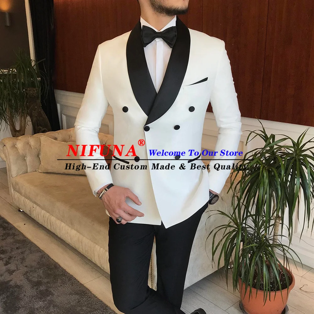 2 Piece Men's Suit White Double Breasted Slim Fit Groom Suits Business Casual And Wedding Prom Party Terno Masculino Men Costume
2 Piece Men's Suit White Double Breasted Slim Fit Groom Suits Business Casual And Wedding Prom Party Terno Masculino Men Costume