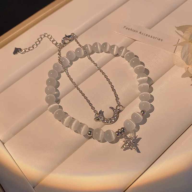 Elegant Ins Cat's Eye Stone Star Moon Beaded Bracelet For Women New Minority Temperament Luxury Personality Simple Jewelry Gifts
Elegant Ins Cat's Eye Stone Star Moon Beaded Bracelet For Women New Minority Temperament Luxury Personality Simple Jewelry Gifts