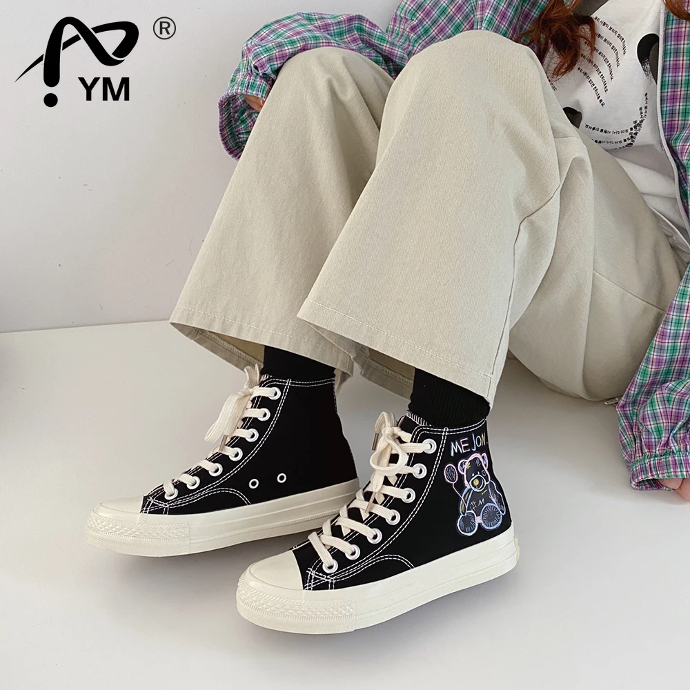 New Design Women Canvas Shoes Brand Student Casual Bear Print Sneakers Cute Graffit Platform Shoes For Girls Soft High Top Sneak
New Design Women Canvas Shoes Brand Student Casual Bear Print Sneakers Cute Graffit Platform Shoes For Girls Soft High Top Sneak