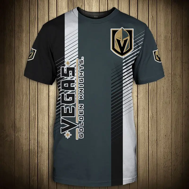 Vegas fashion casual men Golden Knights t-shirt Black and white striped metal helmet print cool tops
Vegas fashion casual men Golden Knights t-shirt Black and white striped metal helmet print cool tops