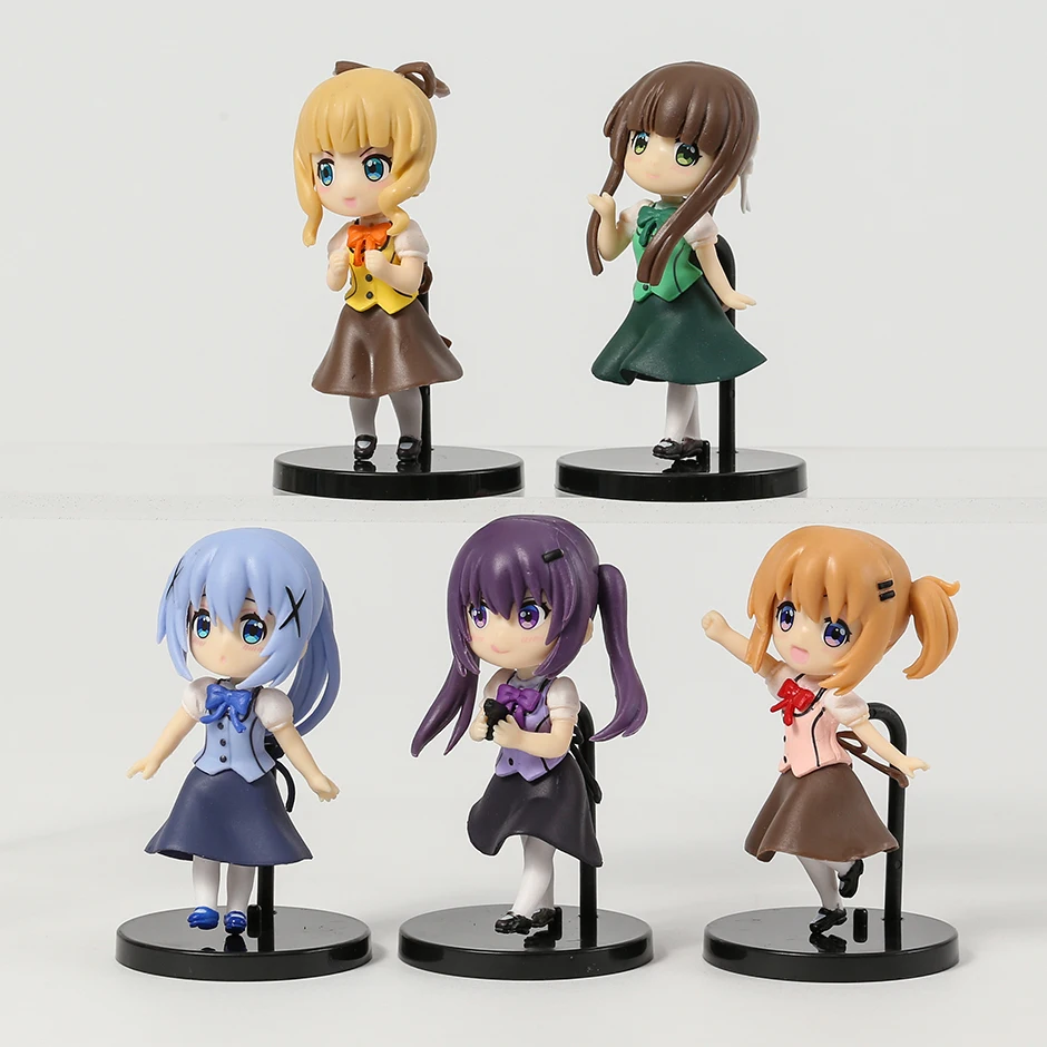 5pcs Q Version Is the order a rabbit Cocoa Chino Rize Chiya Syaro Cute Anime Figures Gift Model Dolls
5pcs Q Version Is the order a rabbit Cocoa Chino Rize Chiya Syaro Cute Anime Figures Gift Model Dolls